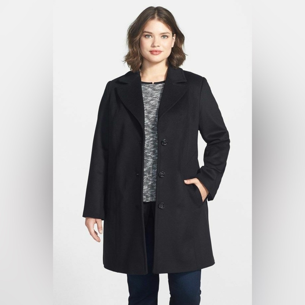 KRISTEN BLAKE LAMBSWool Blend Walking Coat BLACK TAILORED size 10